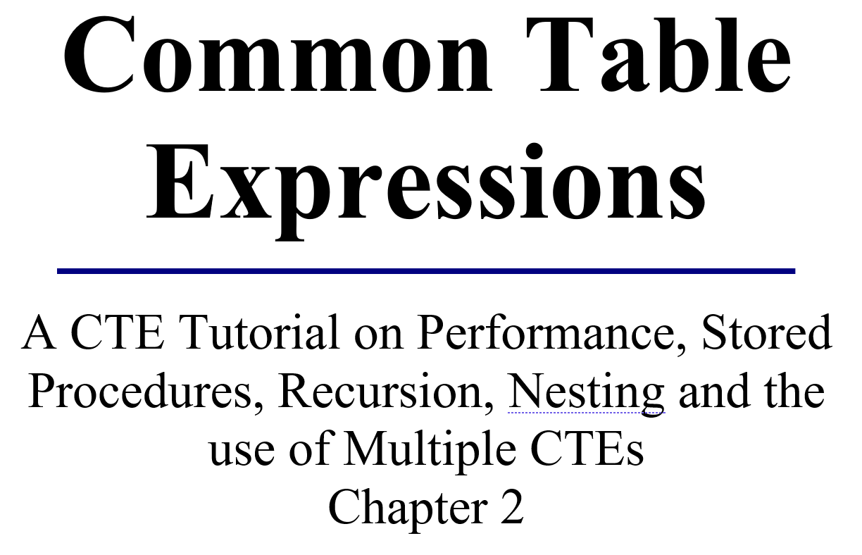 What is a Common Table Expression
