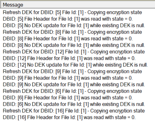 NO DEK Update for File ID