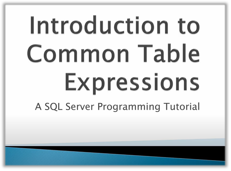 Common Expression Tables – Introduction