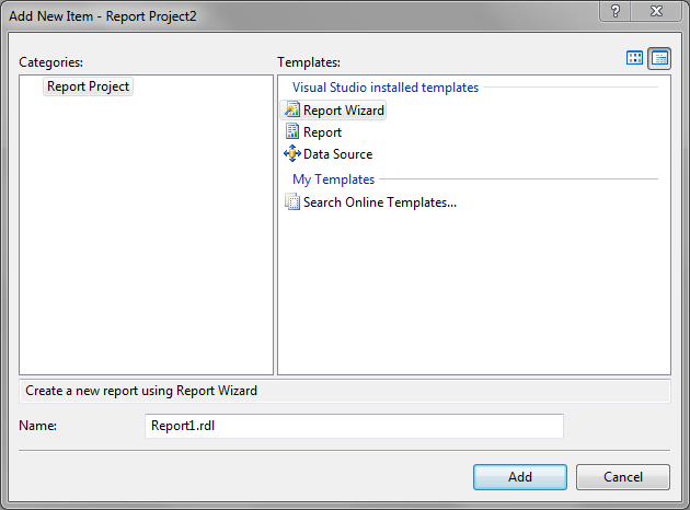 Using your own RDL as a SSRS Template