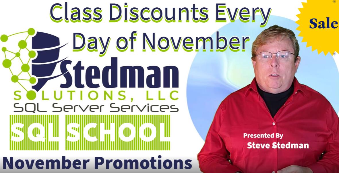 November Promotion at Stedman SQL School