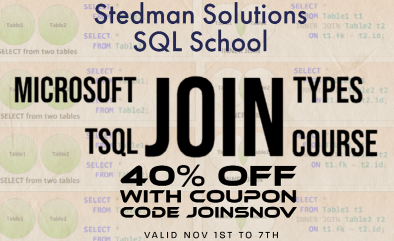 40% off SQL Joins Type Class