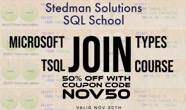 50% off TSQL JOIN Types class