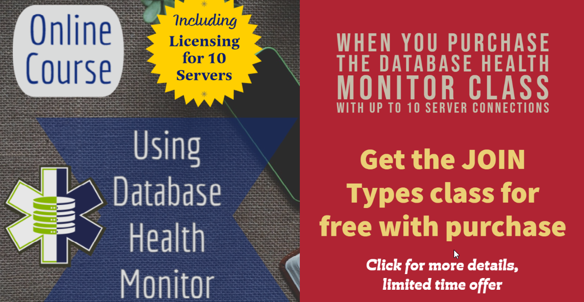 Last chance saving on Database Health Monitor - Steve Stedman